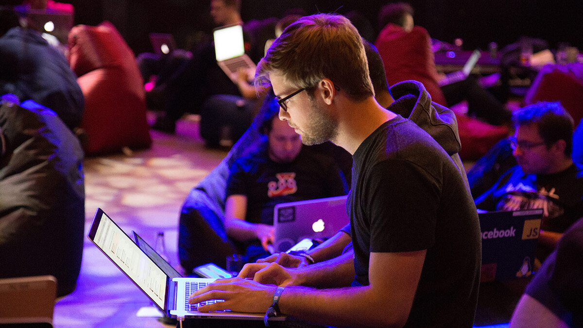 software engineer on laptop