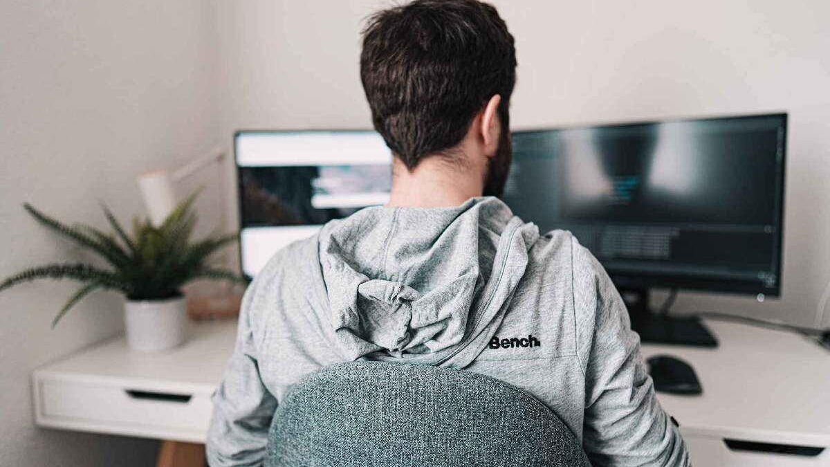 man in laptop on computer