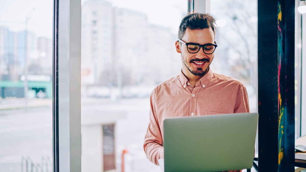man with laptop