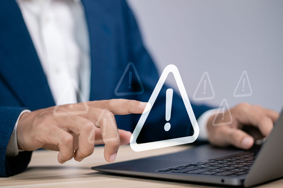 computer violation with hand