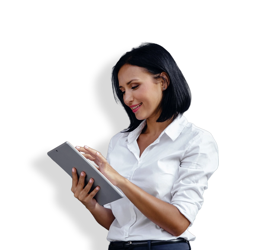 lady using a device