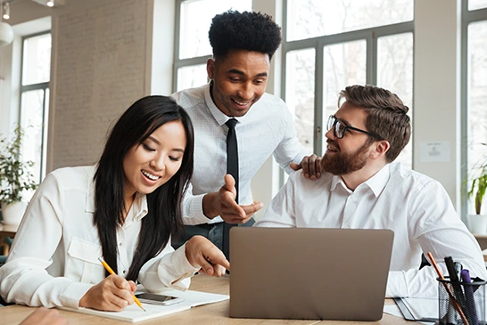 group working in office