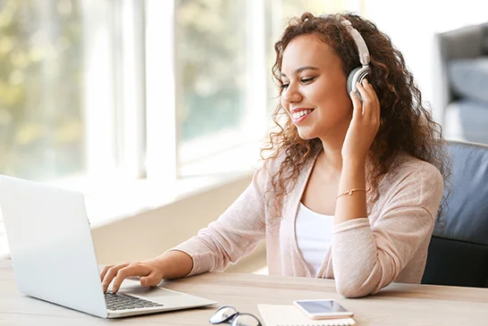 female carrying out exam management services