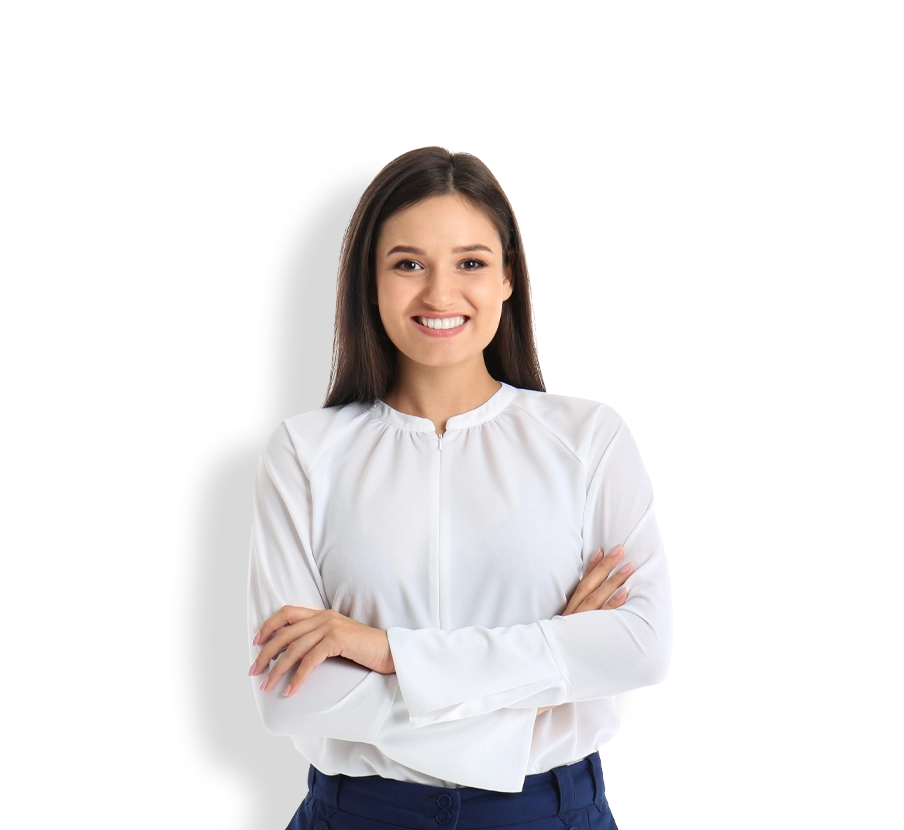 lady in white shirt