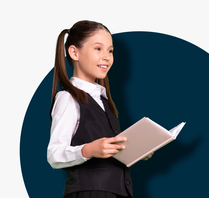 young student holding a book