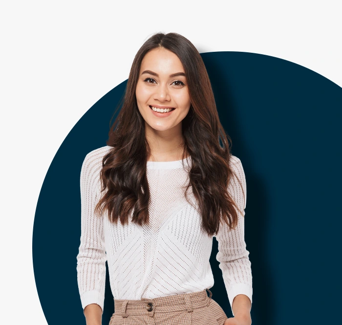 girl in white top waiting for online assessment
