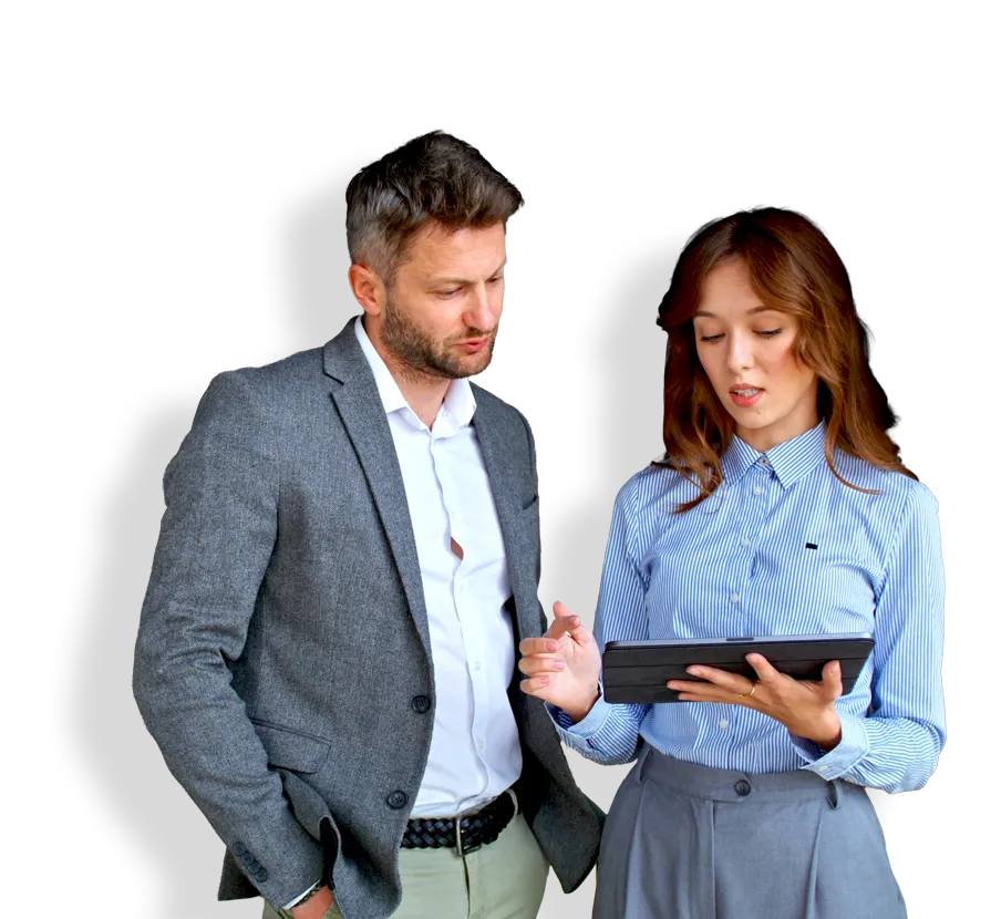 professional couple working